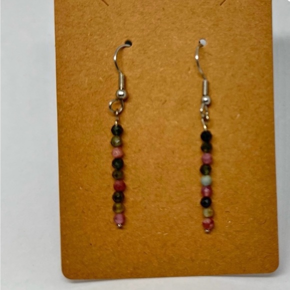Tourmaline earrings dangle handmade - Picture 4 of 5